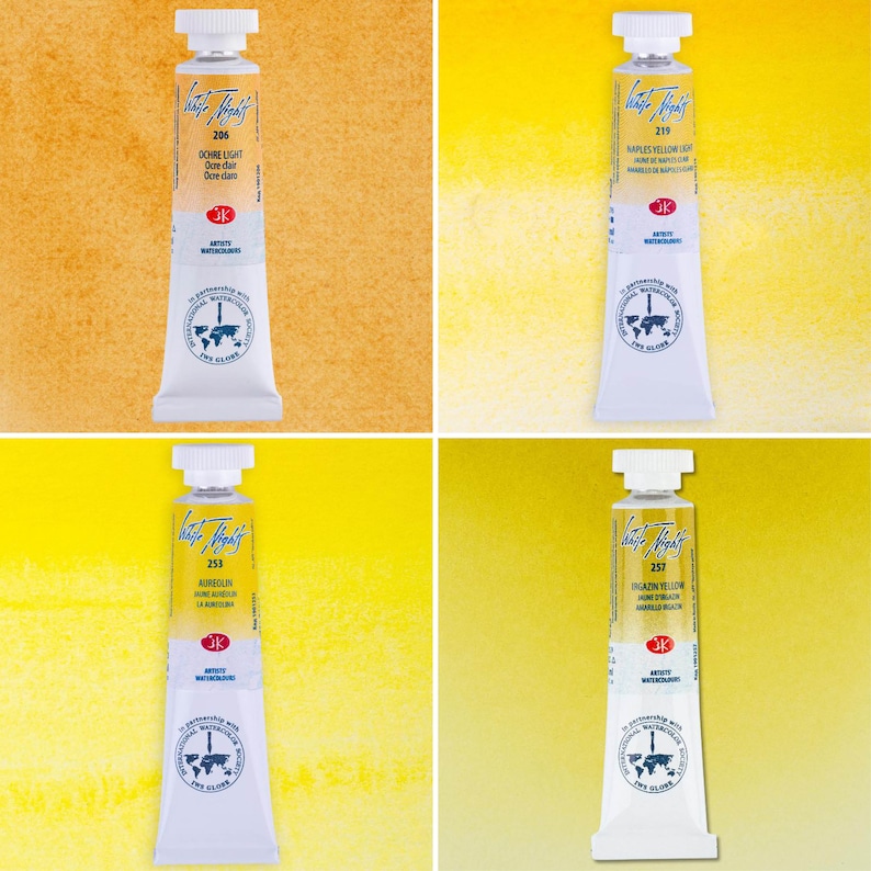 Nevskaya Palitra White Nights ALL yellow Watercolor Paint Single Tubes Make your set 10 ml all Yellow colors Paints image 2