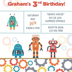 ROBOT crank up your gears invitation