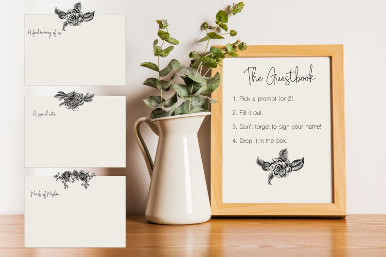 Wedding Guestbook Sign and Wedding Prompts Etsy