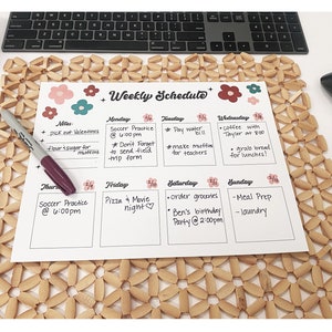 Weekly Planner Printable PDF - Flower Power - Etsy