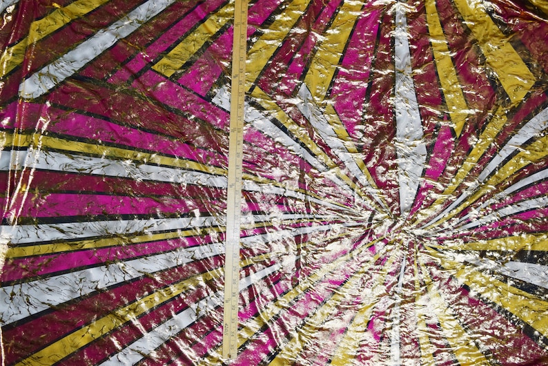 one yard of material 1 yard of fabric Foil metallic spandex fabric with sun light pattern fabric By The Yard