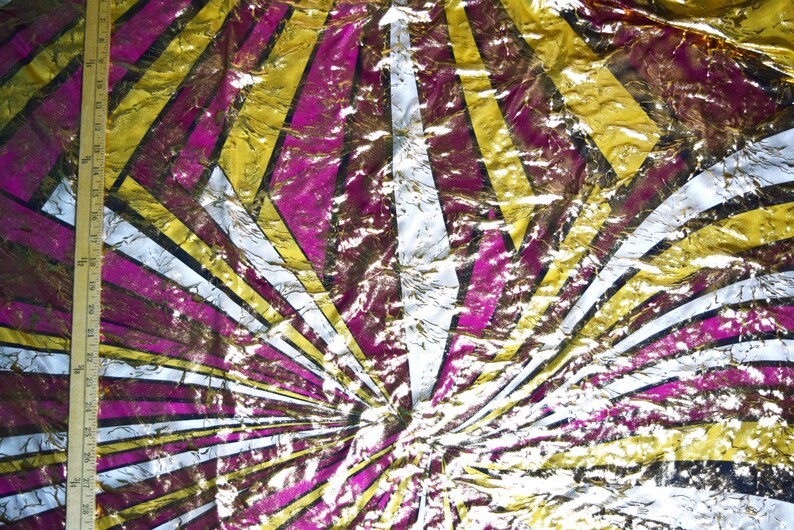 one yard of material 1 yard of fabric Foil metallic spandex fabric with sun light pattern fabric By The Yard