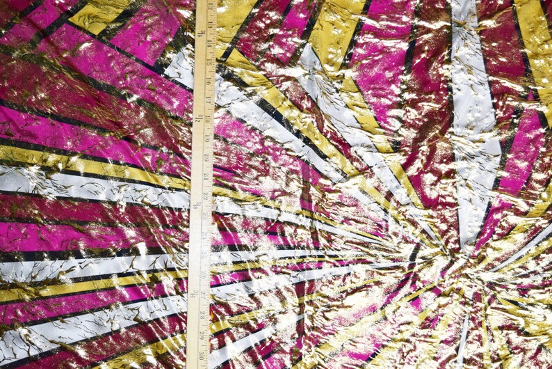 one yard of material 1 yard of fabric Foil metallic spandex fabric with sun light pattern fabric By The Yard