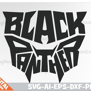 Black Panther svg cut file png clipart Black Panther avengers wakanda digital Black Panther Svg Dxf Png Cuttable Files clip art