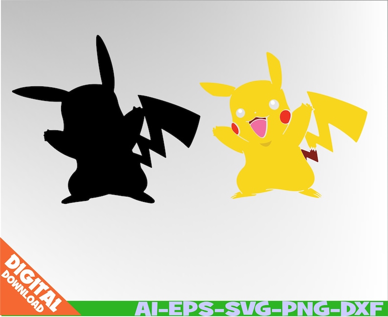 Download Pikachu Svg layered Pokemon svg eps dxf png cutfiles | Etsy