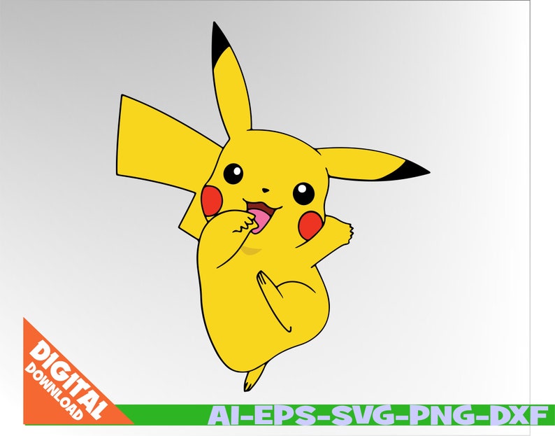 Download Pikachu Svg layered Pokemon svg eps dxf png cutfiles | Etsy
