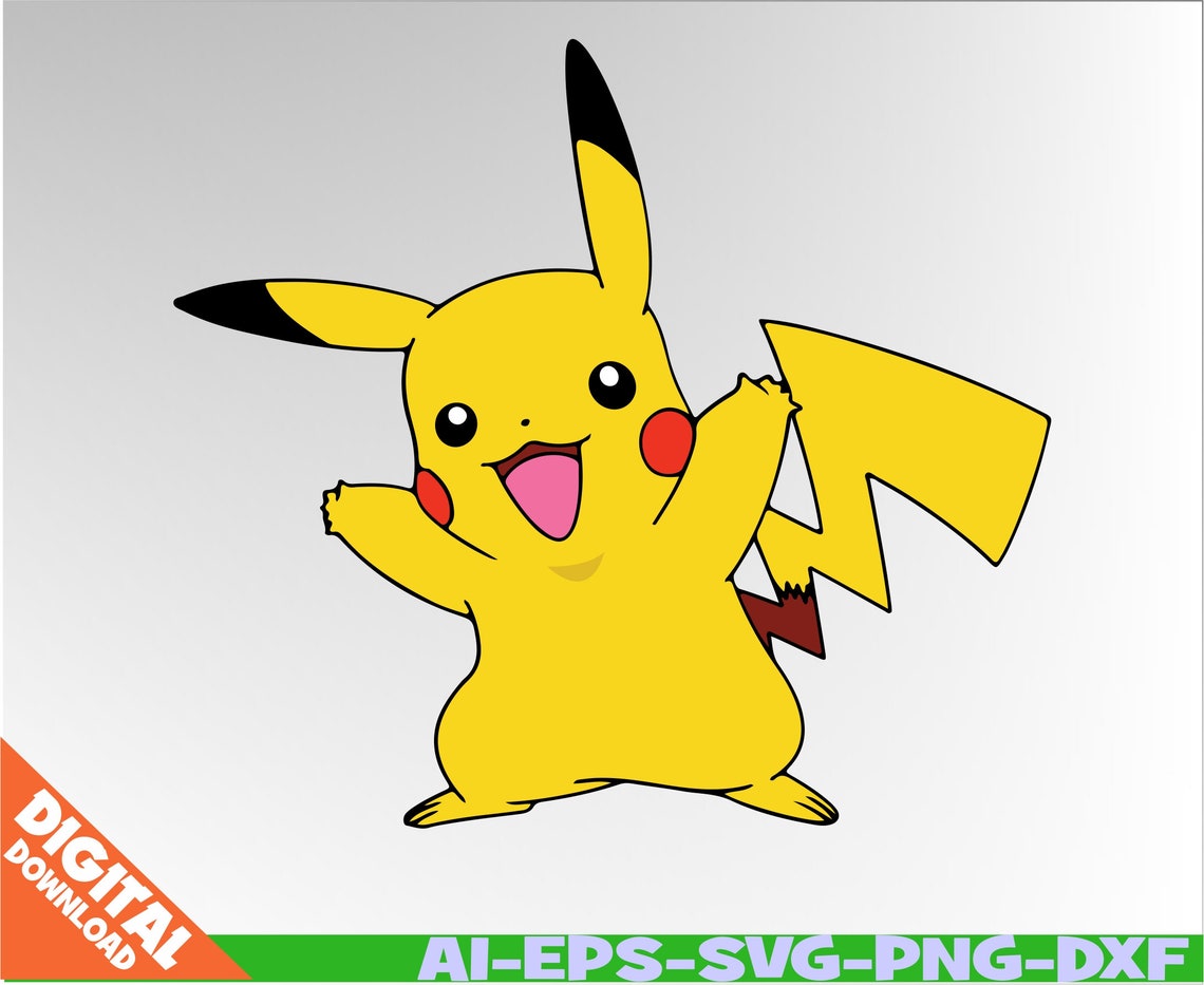 Download Pikachu Svg layered Pokemon svg eps dxf png cutfiles | Etsy