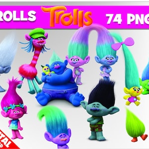 74 Trolls Clipart Images Digital Trolls png Graphics transparent background Trolls Clip art Scrapbook birthday