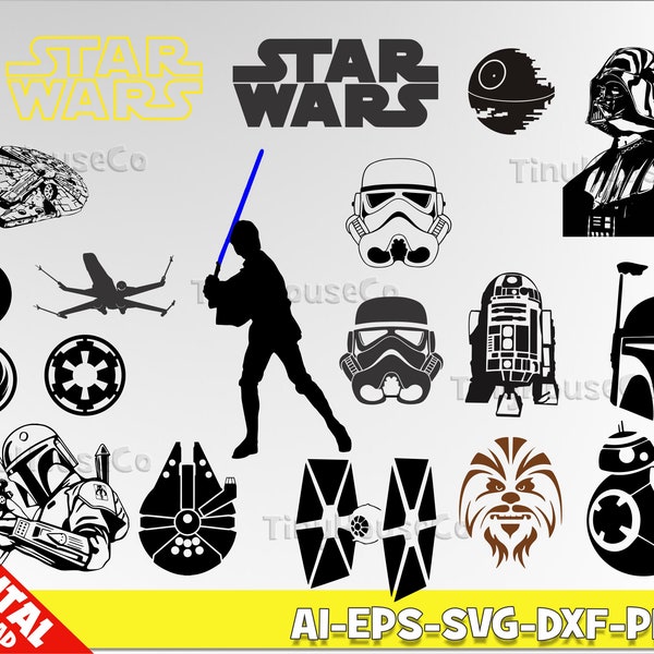 Star Wars svg Star Wars clipart PNG Star Wars vector silohutte Star Wars digital clipart clip art