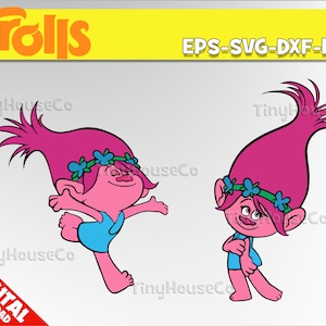 Poppy svg Layered Trolls Clipart PNG Poppy Party Trolls 2 Vektor Schnittdatei Poppy Layered Cricut