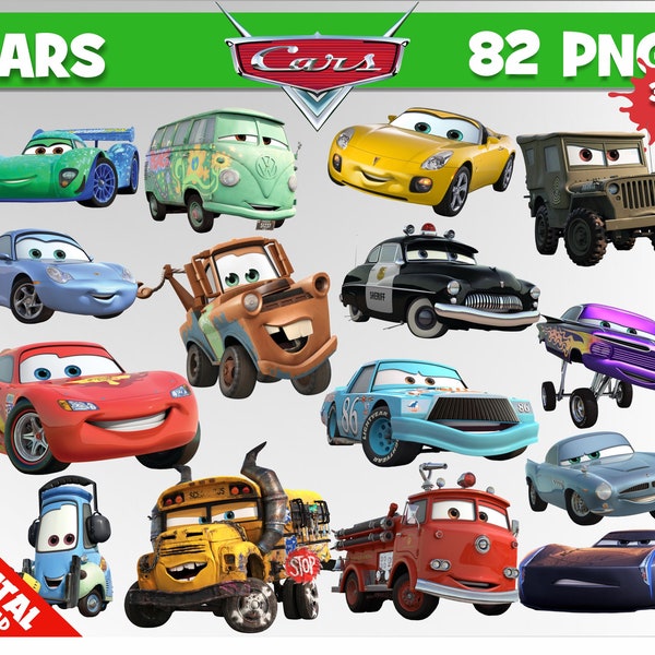 Cars Clipart 82 PNG 300dpi Images Digital Clip Art, Cars Movie, Graphics Lightning McQueen