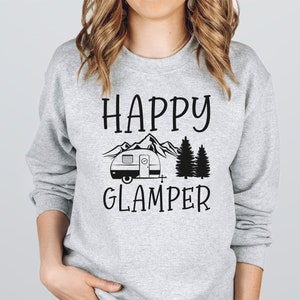 Happy Glamper - Crewneck Sweatshirt - Heather Grey