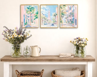 Charleston Watercolor Print Set: Southern Coastal Architecture (Digital Download)