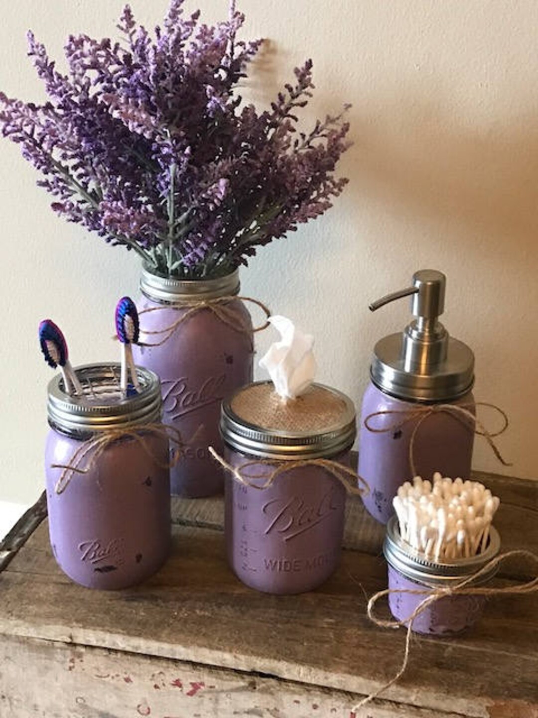 Rustic Mason Jar Bathroom Sets - Etsy