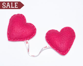 FLASH SALE: Breast Cancer Awareness Fundraiser Double Heart Toys - Organic Catnip