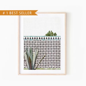 Cactus Print, Canary Island Print, Succulent Poster, Morocco Mosaic, Boho Home Decor, Hipster Gift, Scandinavian Art Style, Botanical Print