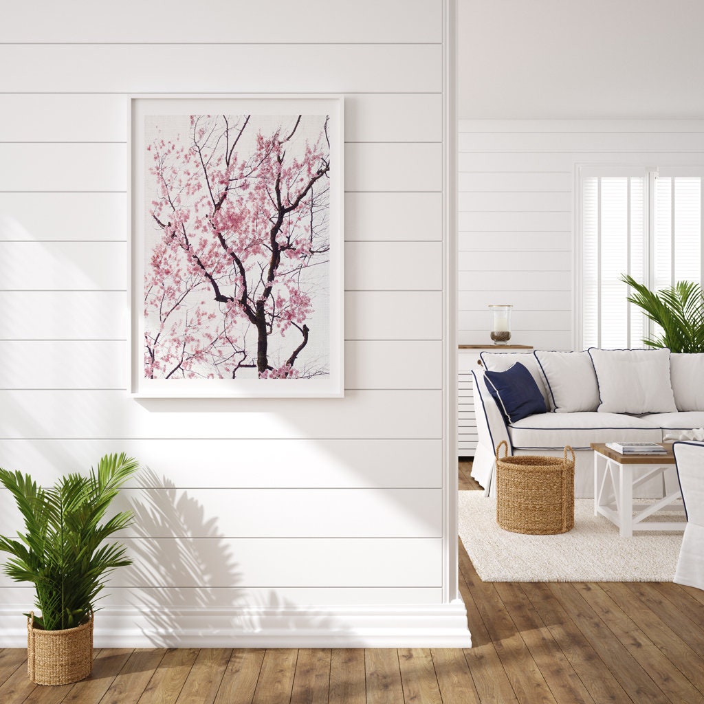 Cherry Blossom Tree Print Botanical Wall Art Pink Flower | Etsy