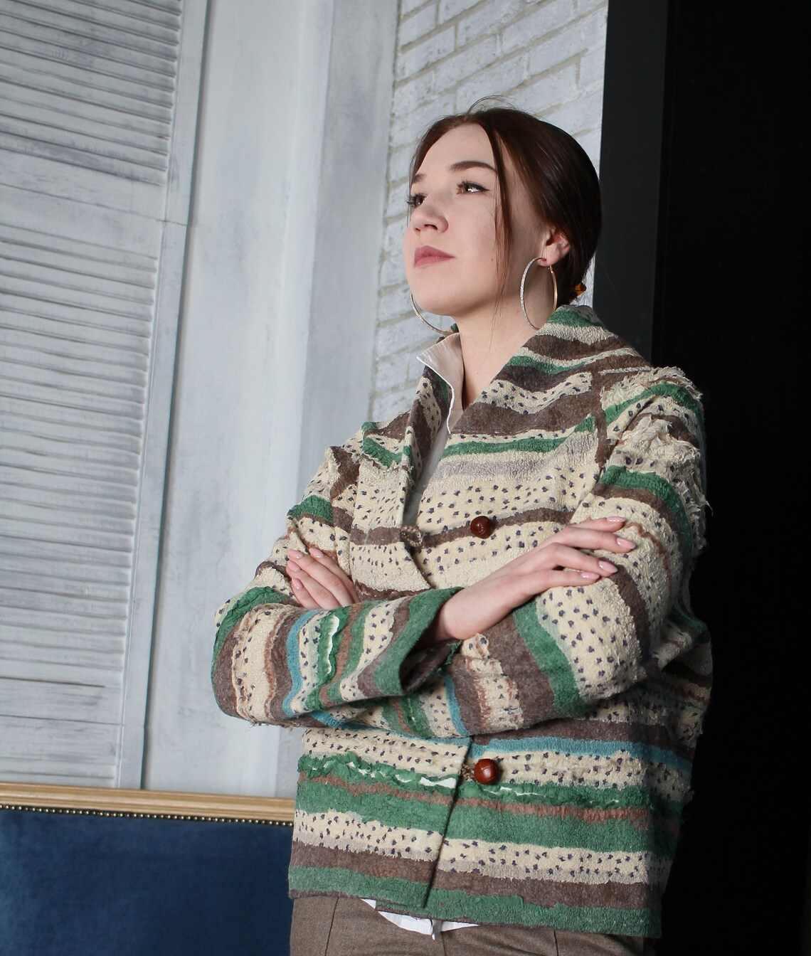 Quilt jacket felted jacket green jacket Etsy