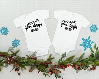 Download Free One Piece Mockup Christmas Mockup Holiday Mockup Baby Mockup PSD Mockup Template