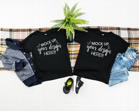Kids Mockup T-Shirt Mockup Mock Up Black Shirt