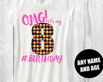Girls Emoji birthday shirt omg it's my birthday