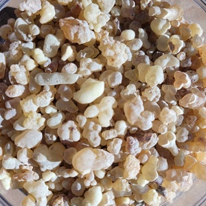 Frankincense granular resin incense oman Boswellia sacra small pieces 1 oz organic