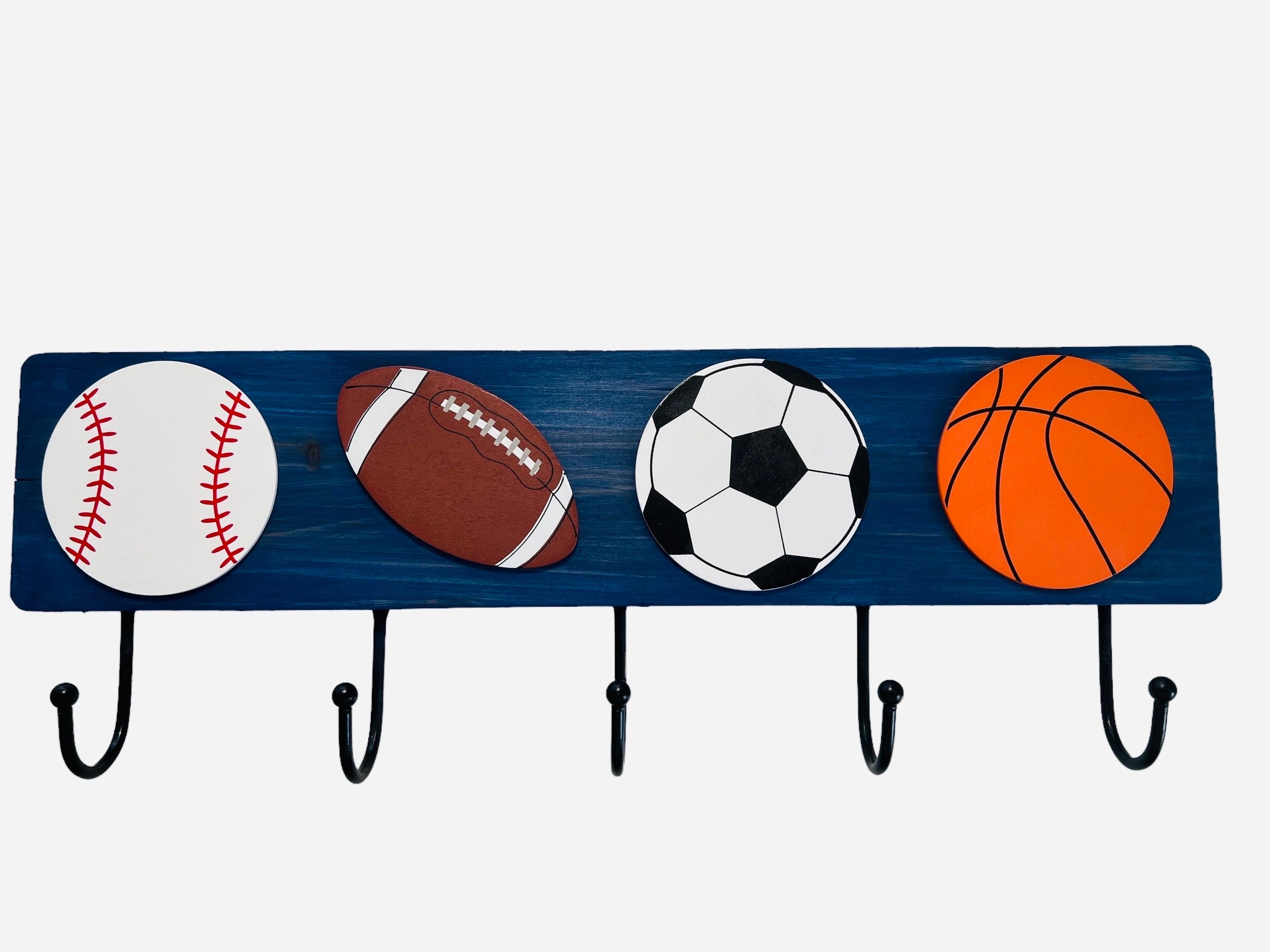 Childs Coat Hooks childs Sports Coat Rack Sports Wall Hooks towel Hooks Childs PJ Hooks Nursery Hooks Boys Gift Etsy