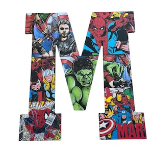 Personalized Comic Book Wall Letter – Superhero Nursery Decor (13.5 inch)