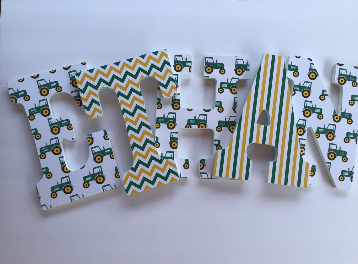 Ethan Nursery Letters John Deere Nursery Tractors Boys Etsy