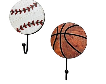 Perchero para niños - Ganchos para abrigos - Gancho para pijamas - Decoración infantil - Regalo para nieto - Regalo para niño - Decoración infantil con temática deportiva - Decoración deportiva - Regalo para baby shower