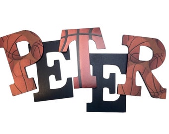 Boys baskeball letters, basketball nursery letters, boys basketball room gift , sports name wall letters, personal name sign