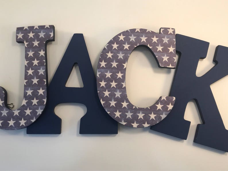 Boy Nursery Letters Boys Navy Nursery Letters Boys Wall Etsy