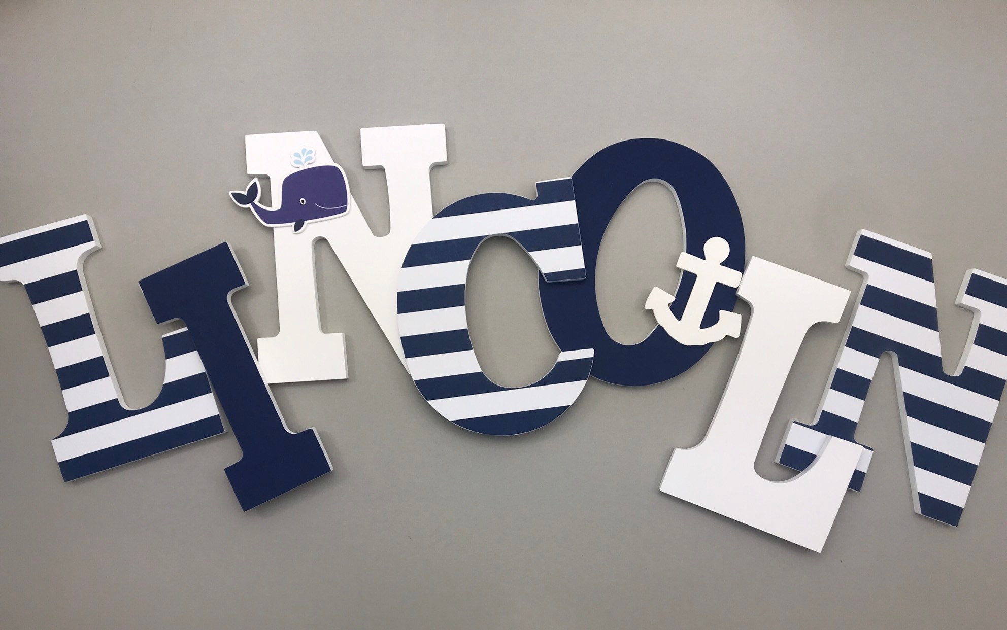Boys Navy Nursery Letters Nautical Boys Room Boy Nautical Etsy