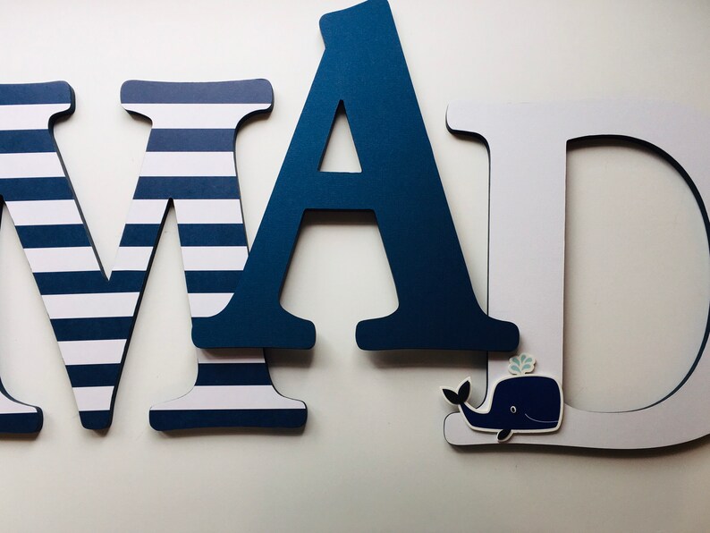 Boys Navy Nursery Letters Nautical Boys Room Boy Nautical Etsy