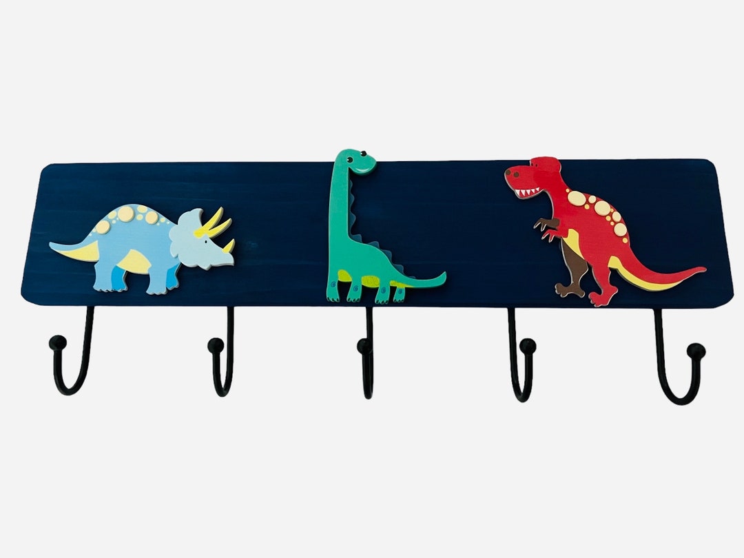 Child’s Coat Rack-handmade Dinosaur Coat Rack – Kids Room Decor, Towel ...