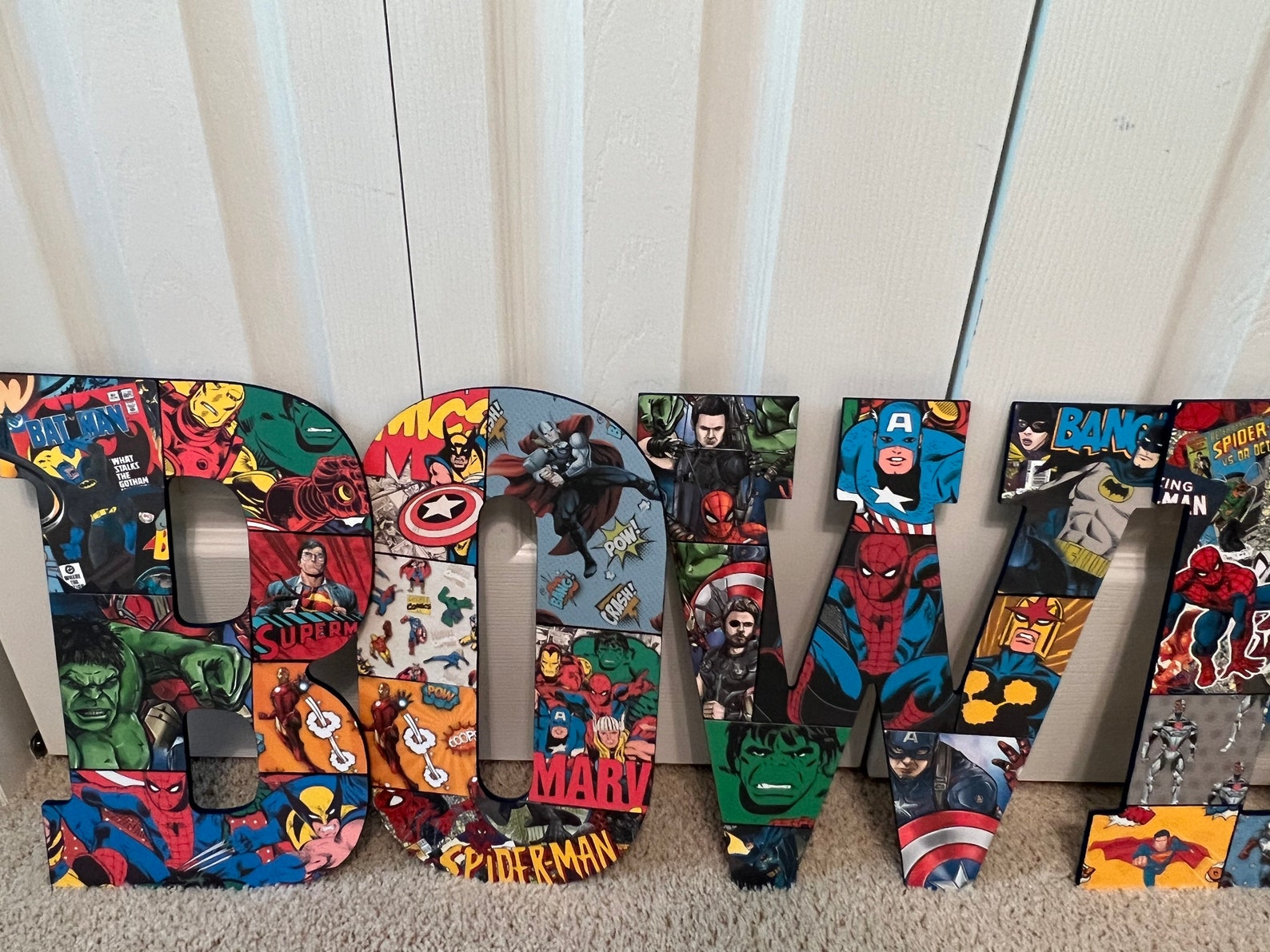Superhero Wall Letters Nursery Letters Nursery Name Sign Etsy