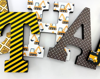 Construction theme wall letters, Transportation nursery letters, name sign, Nursery decor, Boy gift, Baby shower gift, Nursery name sign