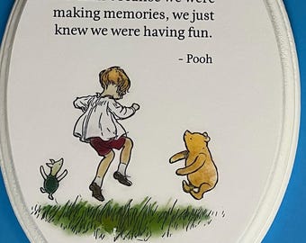 Decoración clásica de pared para guardería de Winnie the Pooh - Arte de pared para guardería - Regalo para baby shower para niñas o niños