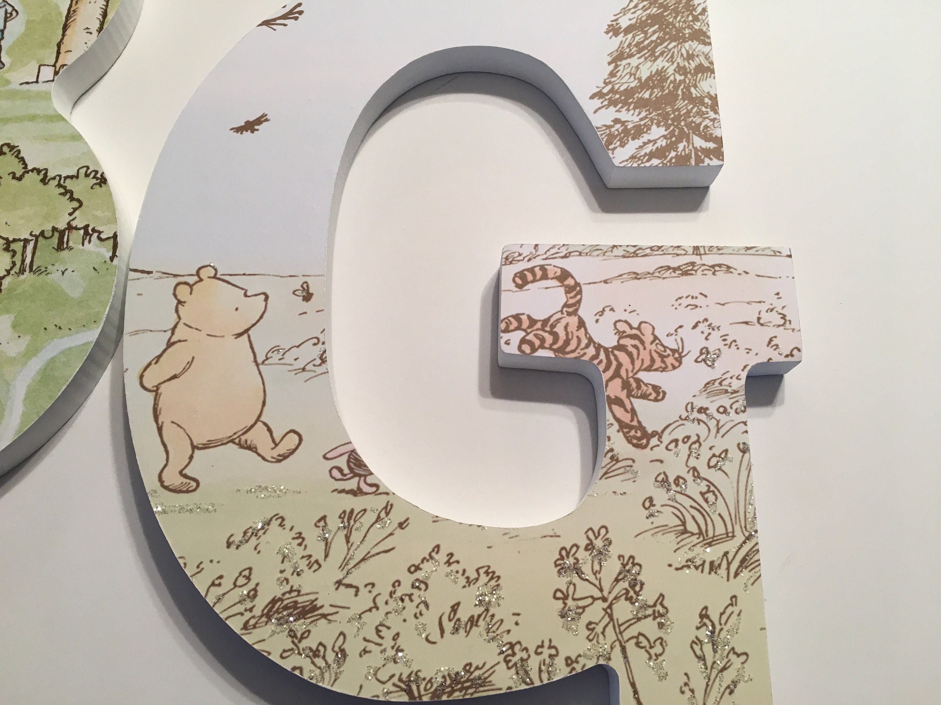 Winnie the Pooh Nursery Letters Blue Nursery Pooh Baby Etsy