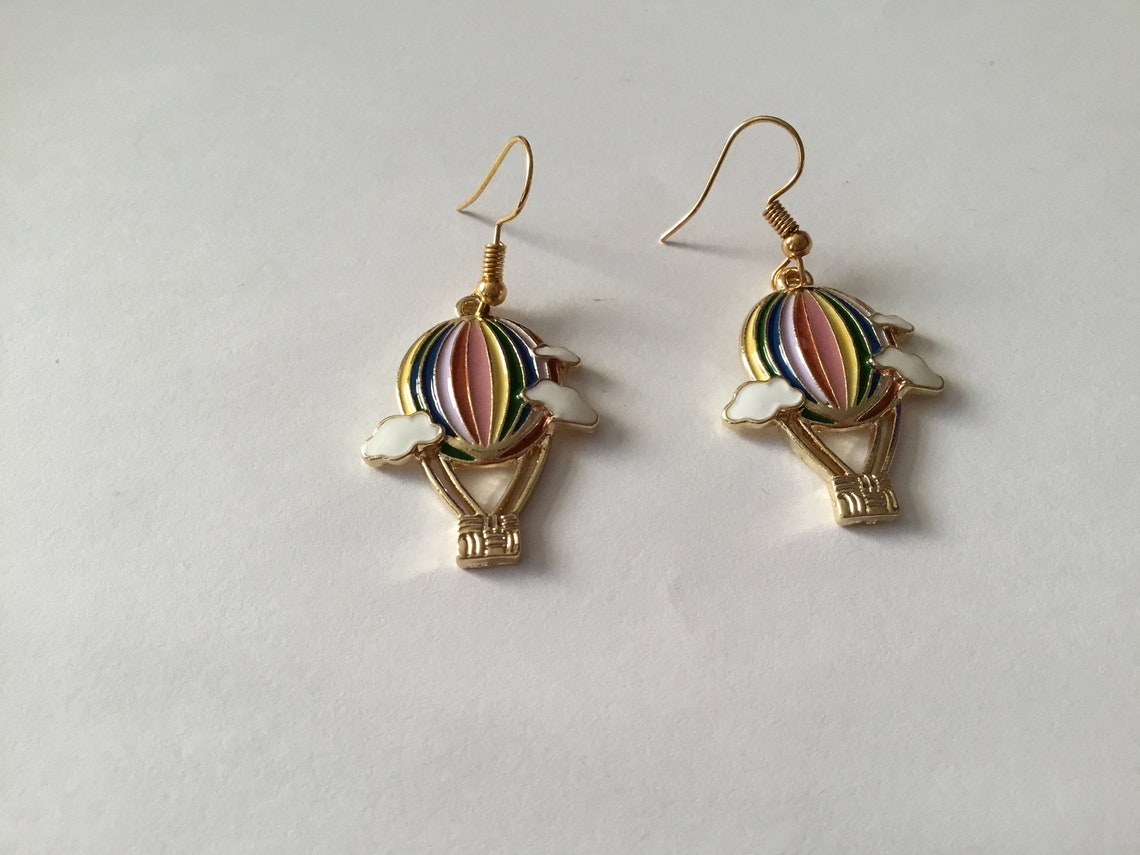 Hot air balloon earrings Etsy