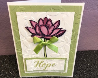 Hope Raspberry Flower Blank Card