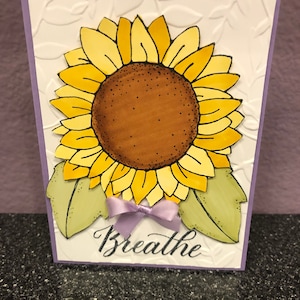 Breathe Large Sunflower Card