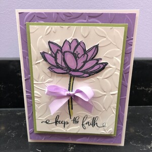Keep The Faith Lavender Flower Blank Card