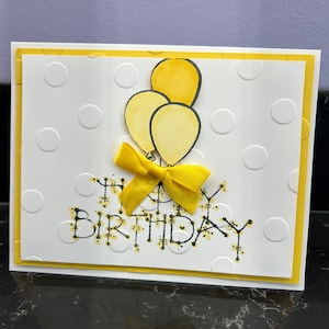 Yellow Birthday Balloons Blank Card