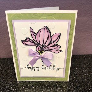 Lavender Birthday Rose Blank Card