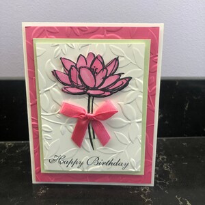 Happy Birthday Carnation Pink Flower Blank Card