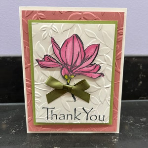 Thank you Mauve Rose Blank Card