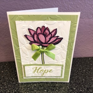 Hope Raspberry Flower Blank Card