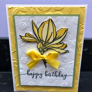 Happy Birthday Yellow Rose Blank Card