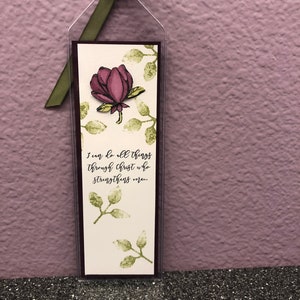 I can do all things through Christ who strengthens me...Raspberry Magnolia Bookmark
